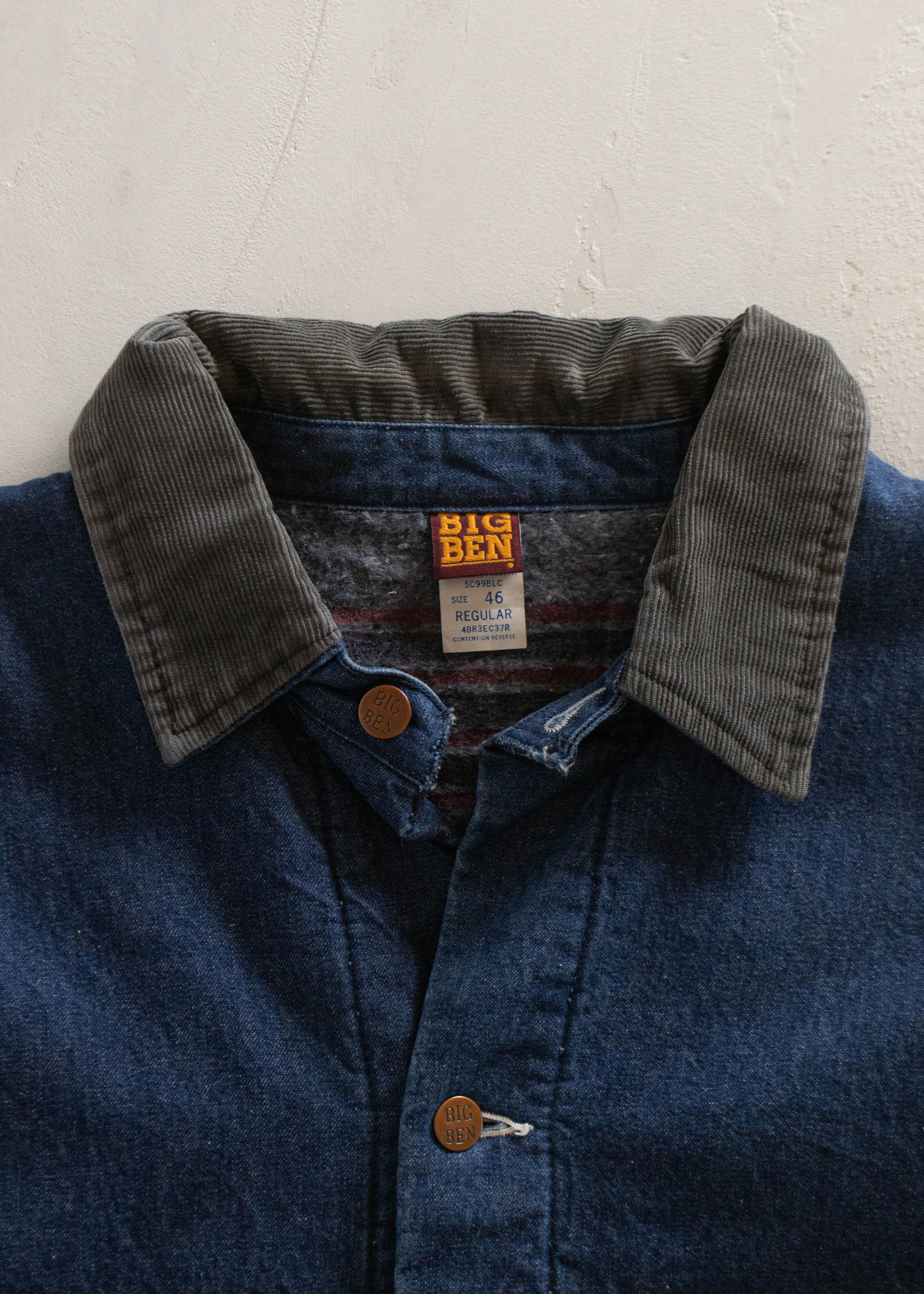 1970s Big Ben Blanket Lined Denim Chore Coat Size XL/2XL