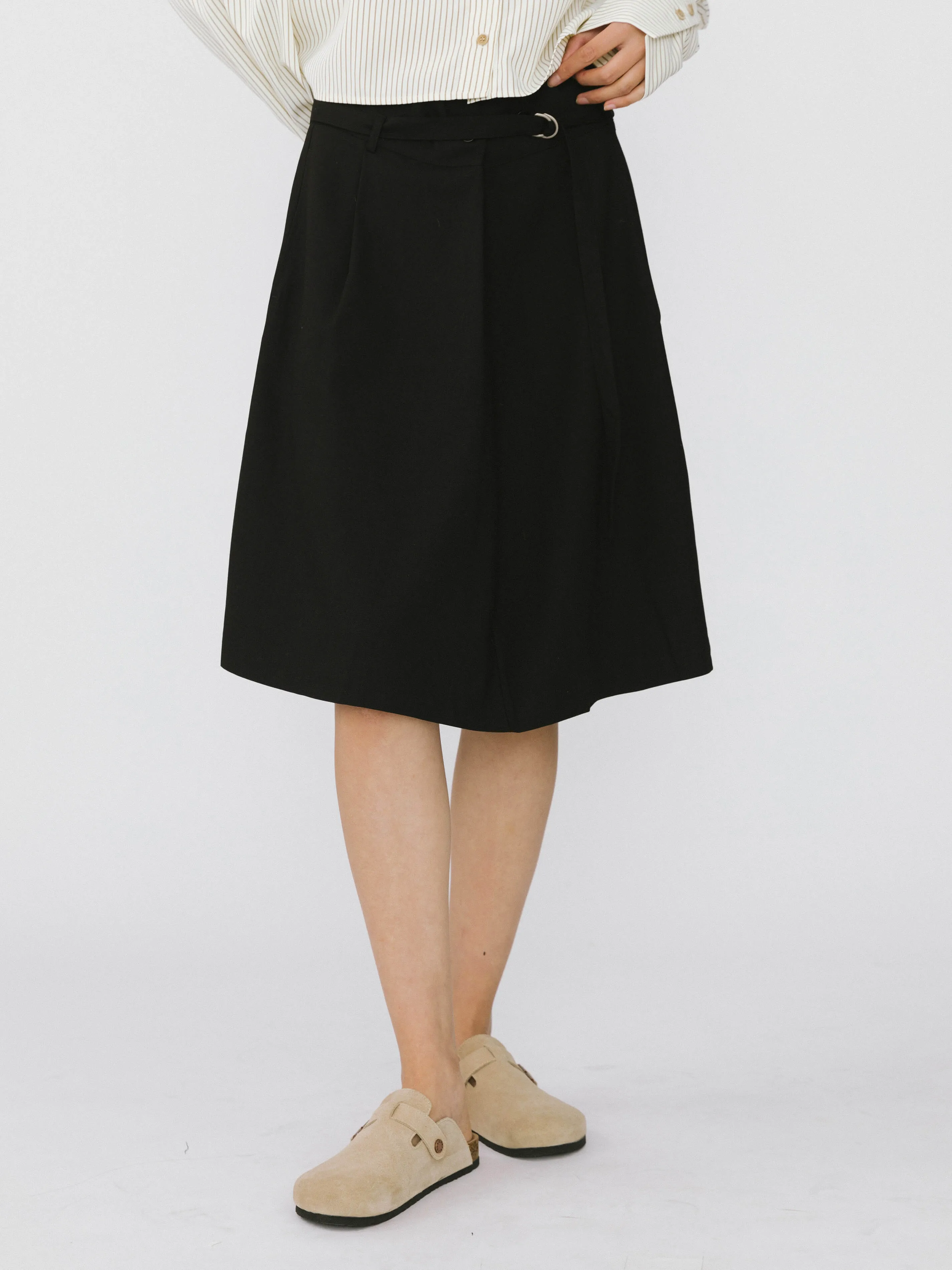 A-line Round Skirt with Wool Blend