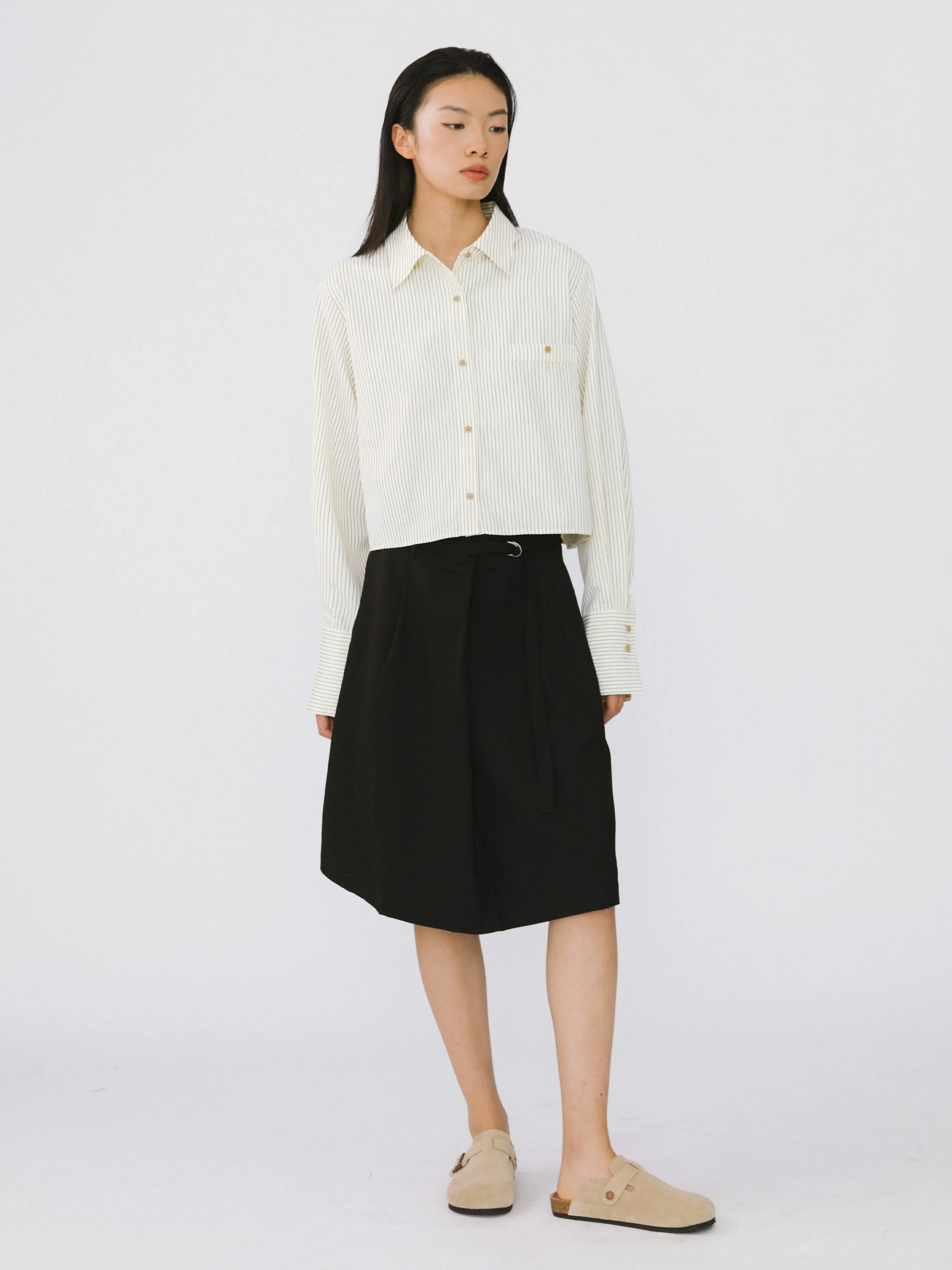 A-line Round Skirt with Wool Blend