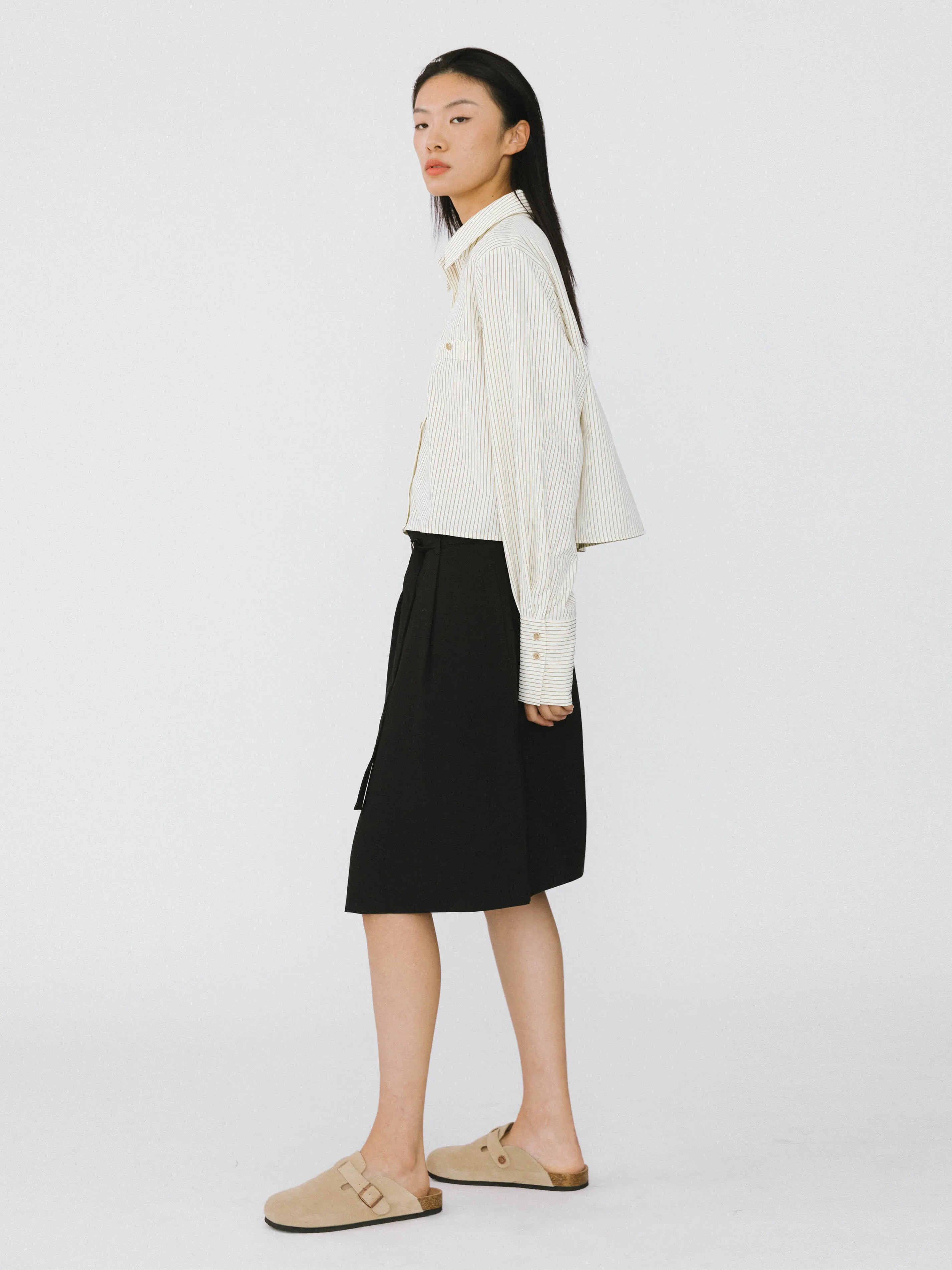 A-line Round Skirt with Wool Blend