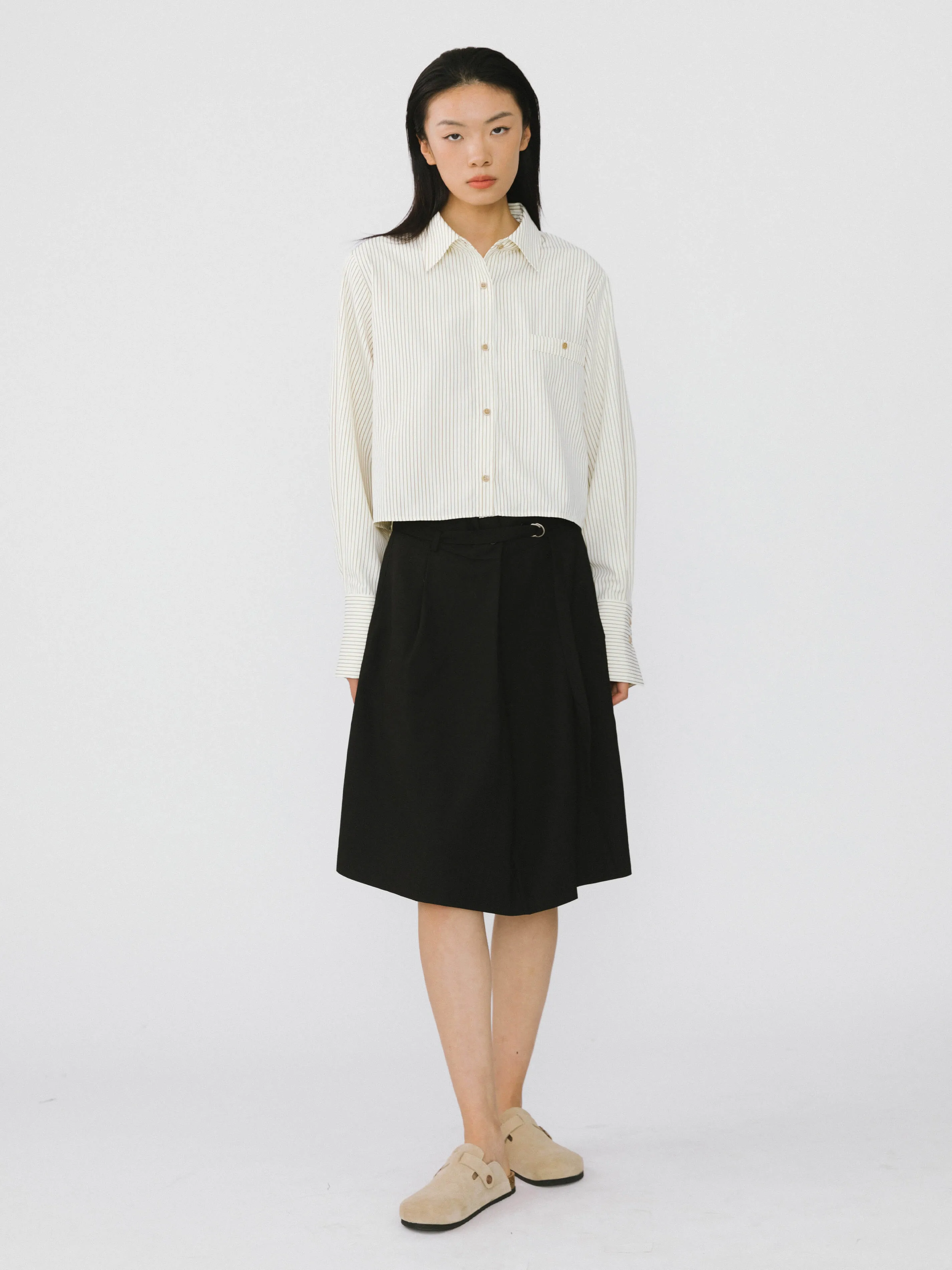 A-line Round Skirt with Wool Blend