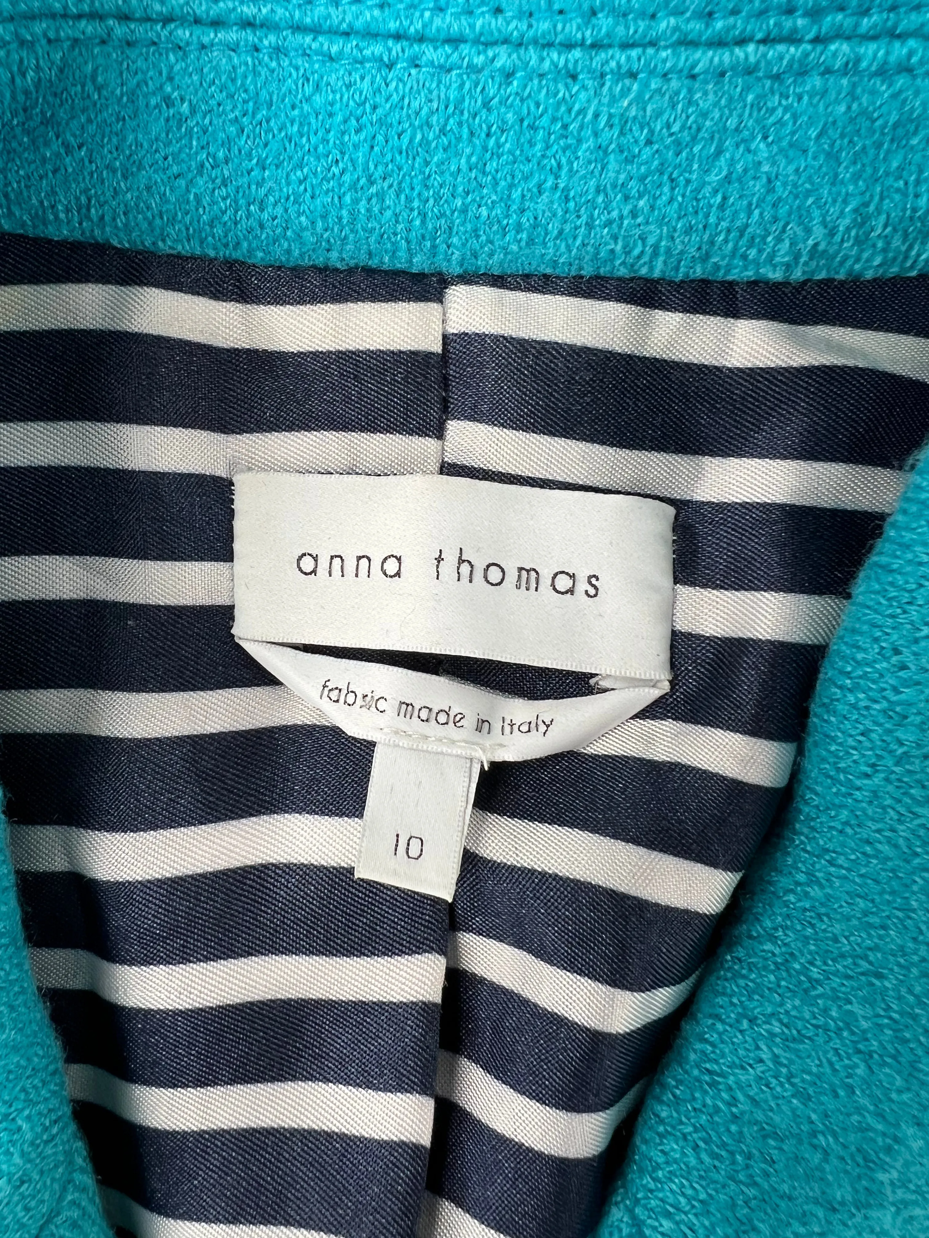 Anna Thomas Aqua Double Breasted Wool Coat - AU10