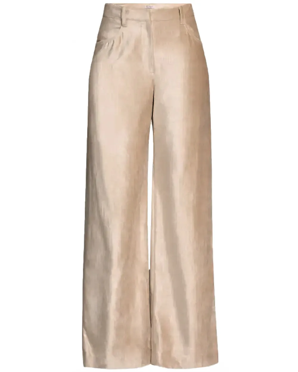 Beige Velvet Loose Trouser