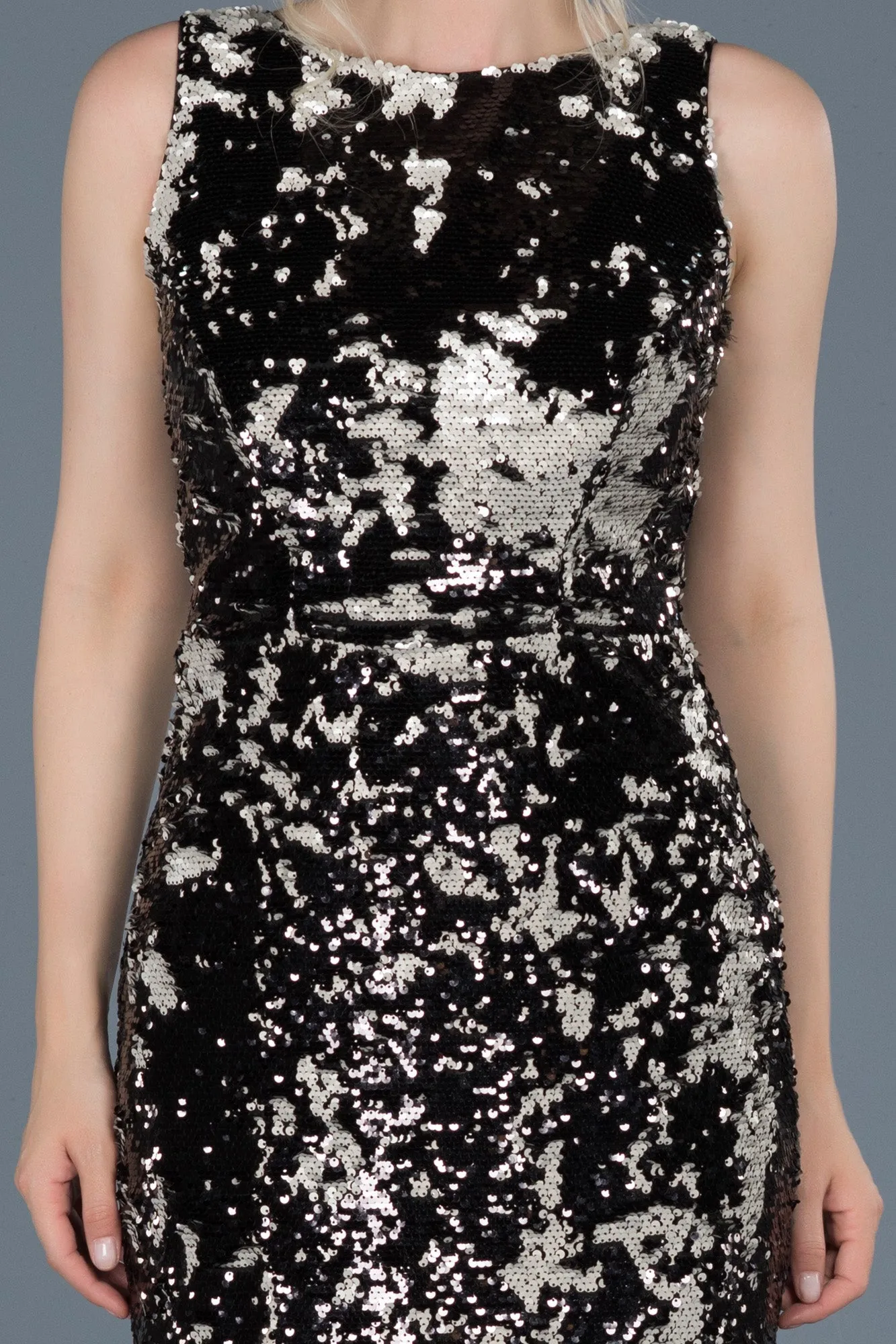 Black Silver Sequin Dress