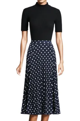 Blue and White Polka Dot Skirt