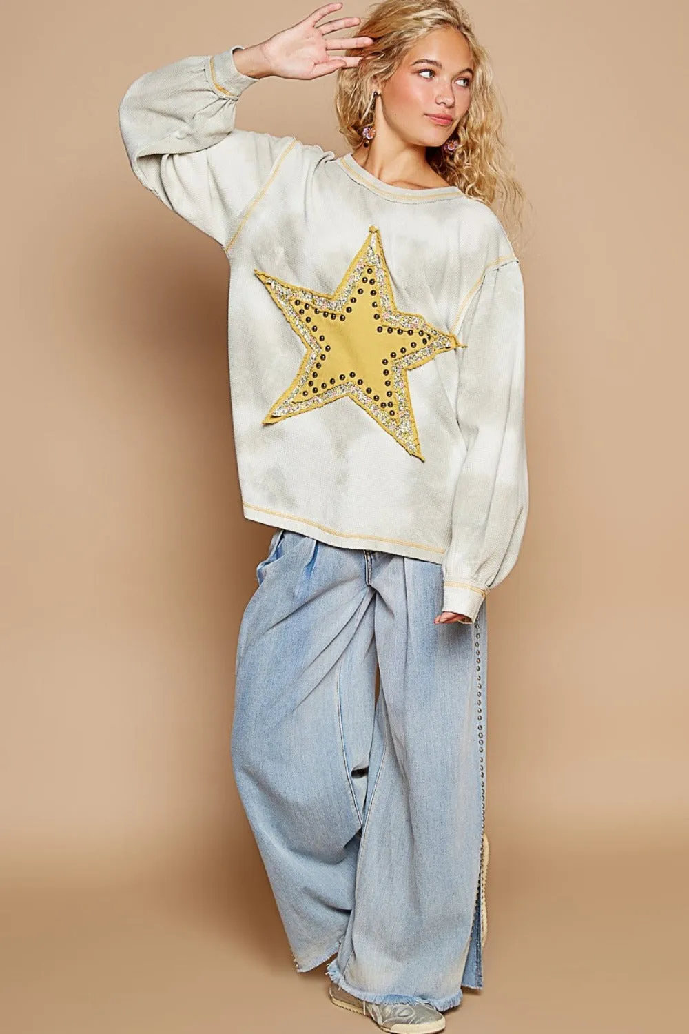 Blue Zone Planet |  POL Washed Star Patch With Studded Top