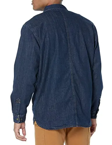 Carhartt 105605 Men's Relaxed Fit Denim Fleece Lined Snap-Front Shirt Jac