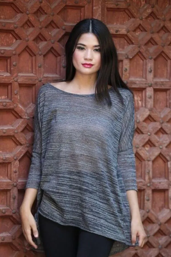 Dolman Sleeve Slub Tunic Top