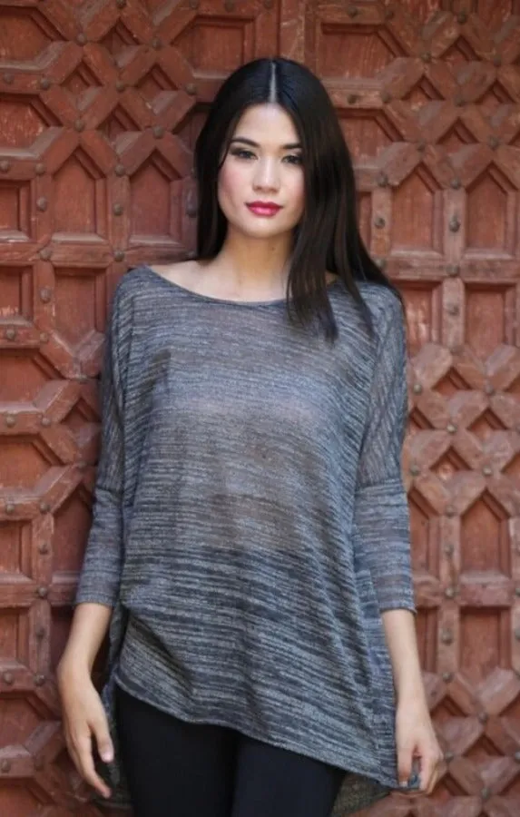 Dolman Sleeve Slub Tunic Top