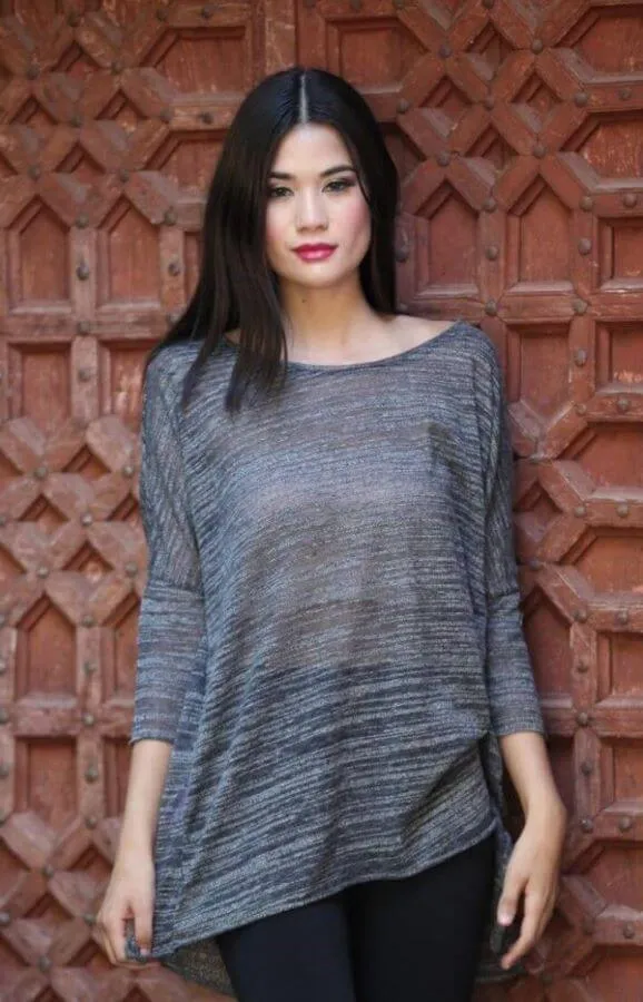 Dolman Sleeve Slub Tunic Top