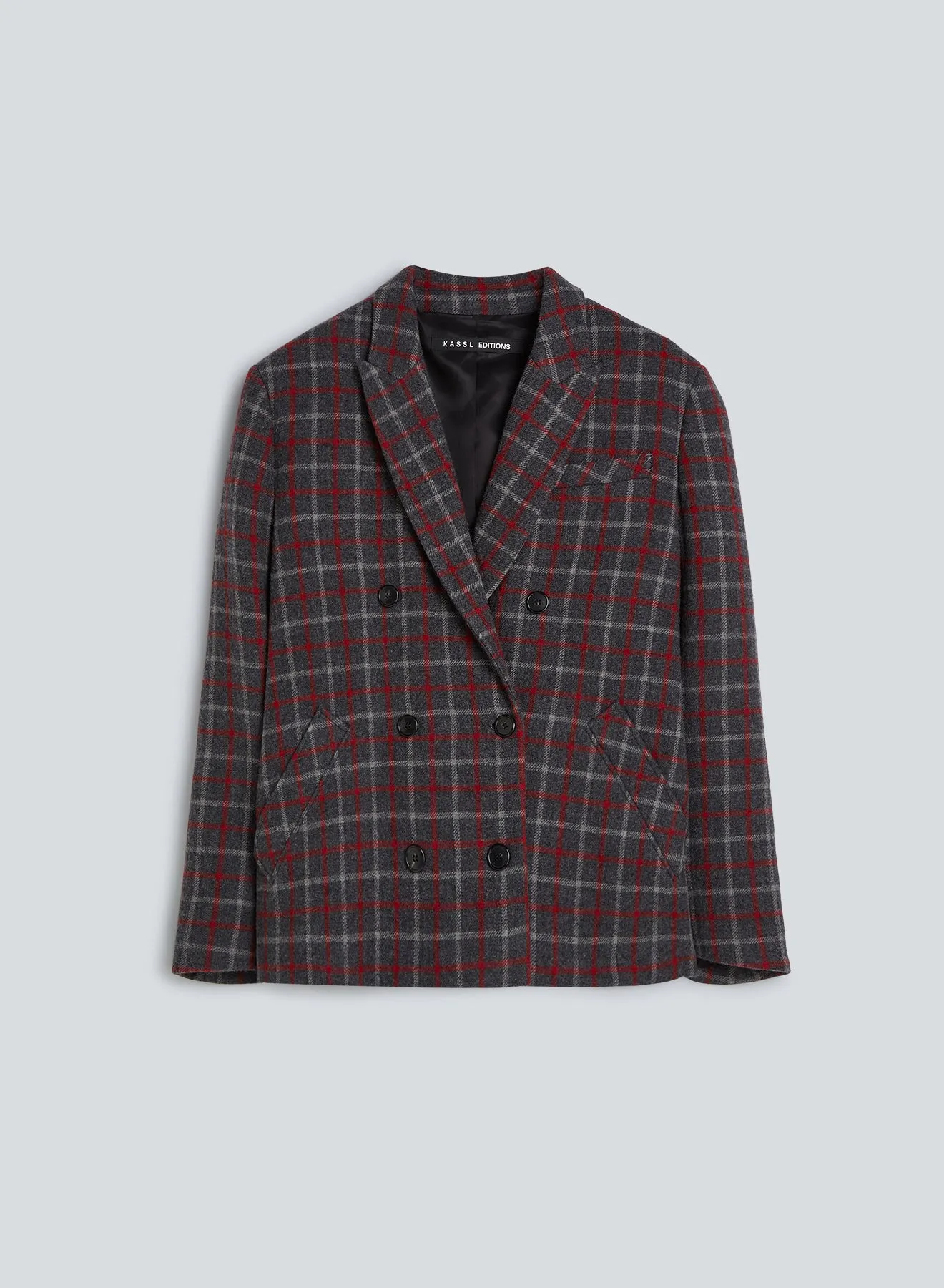 Double breasted wool | grey check