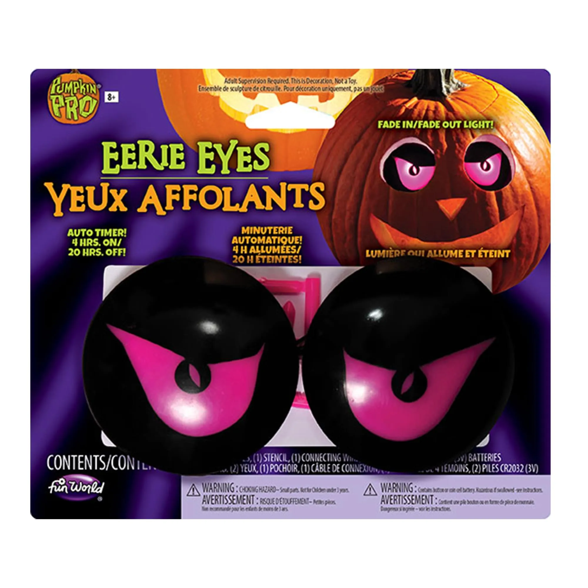 Eerie Light-Up Pumpkin Eyes Halloween Decoration | Purple