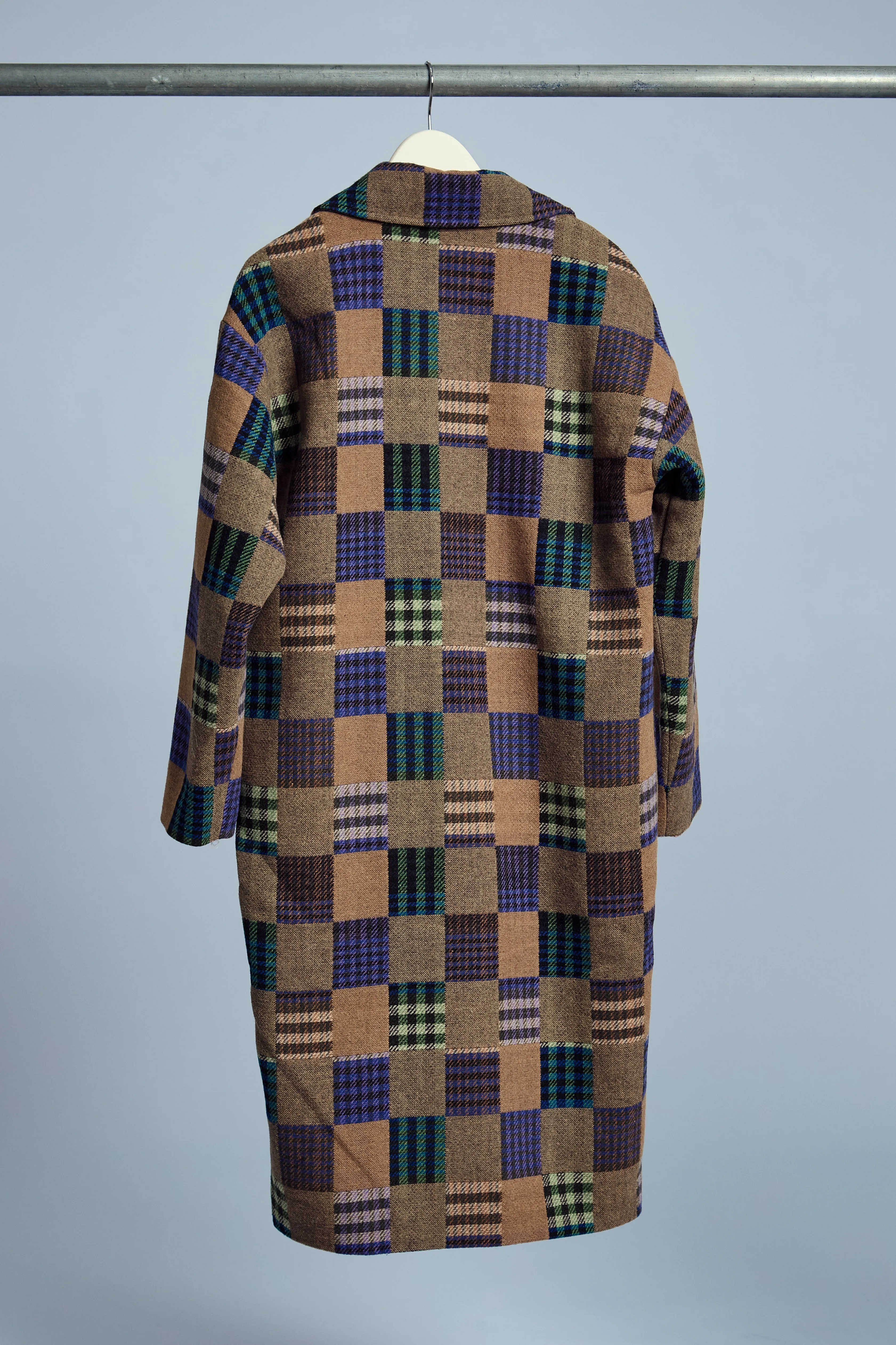 EMRYS PATCHWORK LONG-LINE COAT