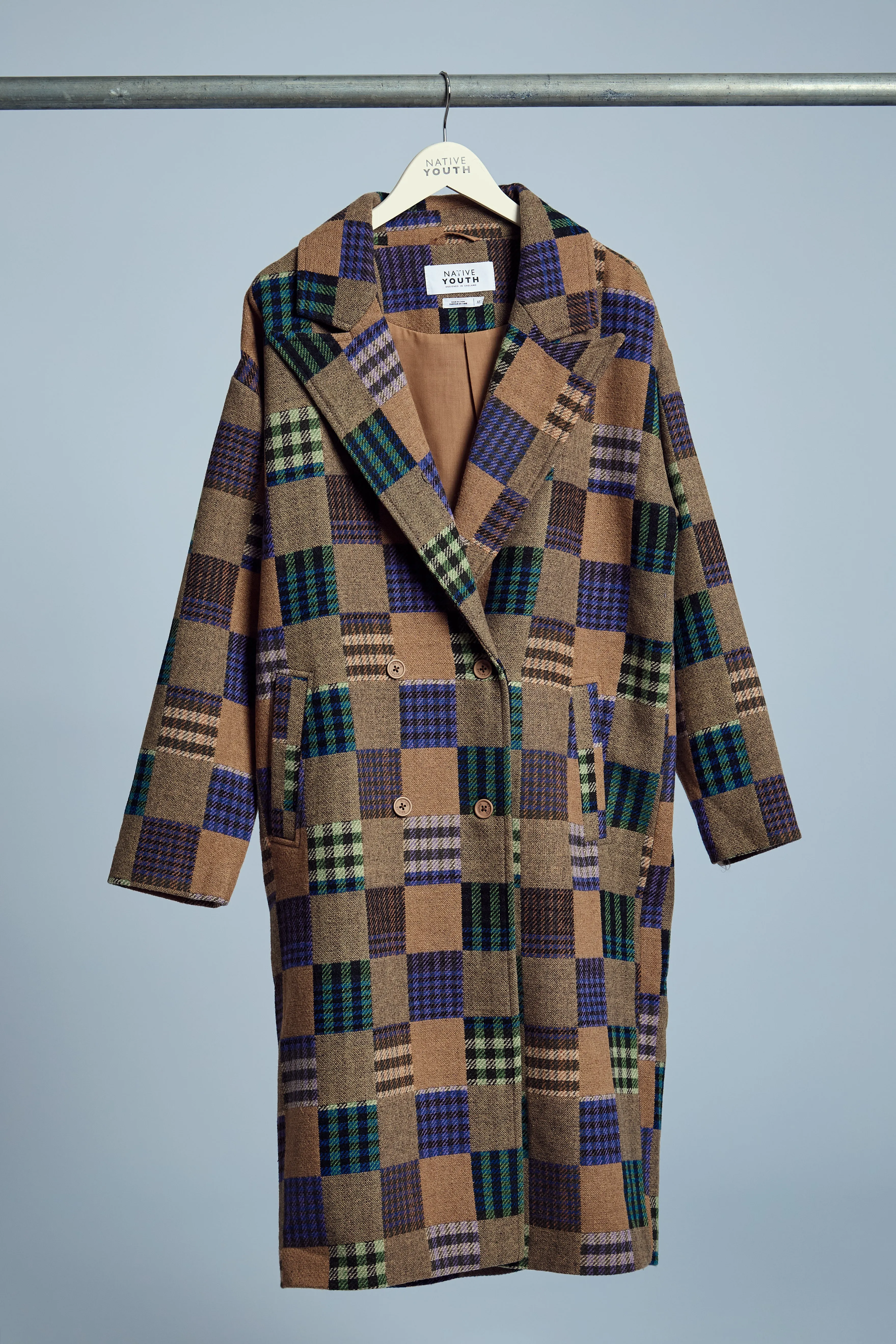 EMRYS PATCHWORK LONG-LINE COAT