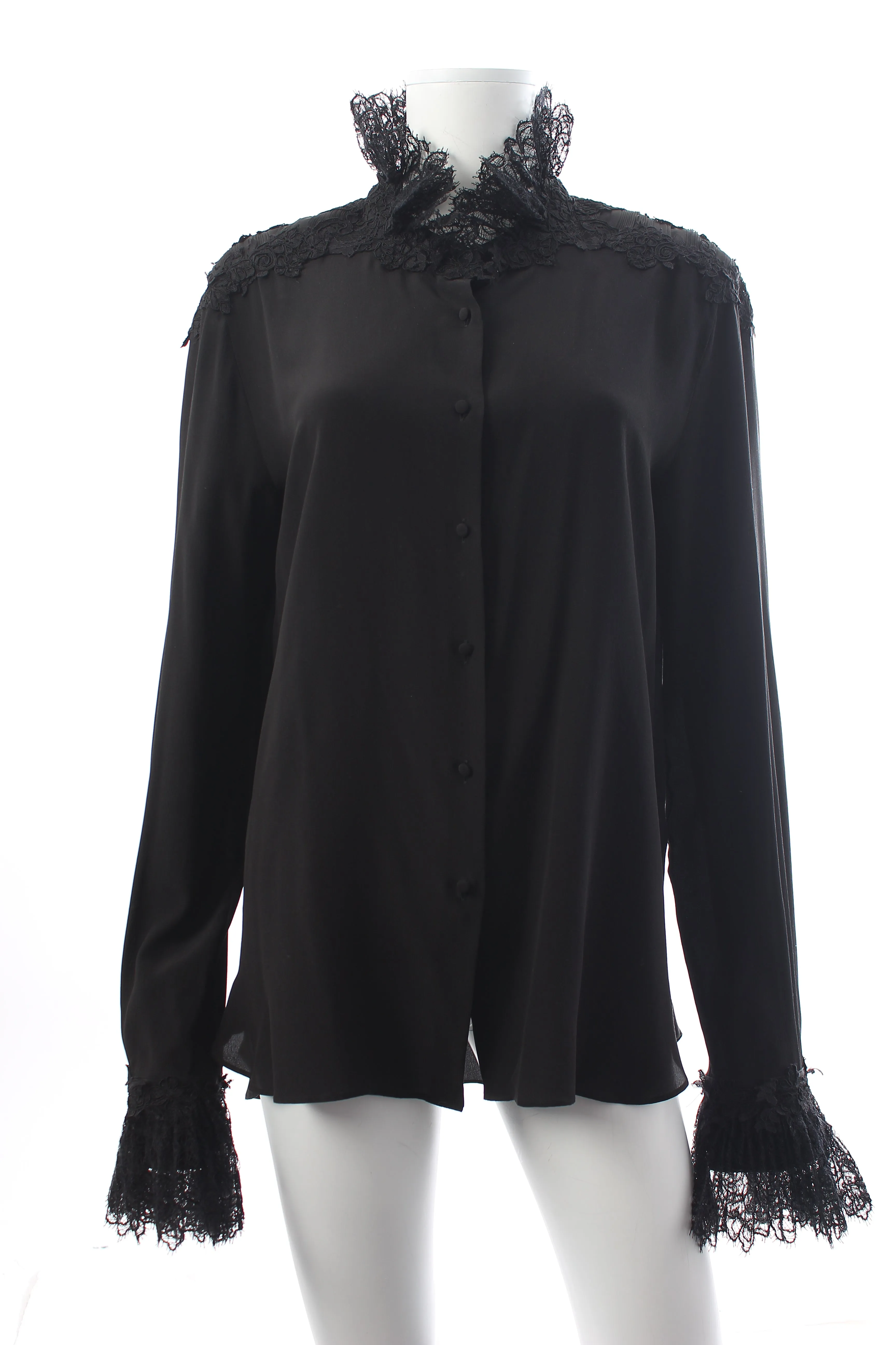 Ermanno Scervino Lace-Trimmed Silk Blouse