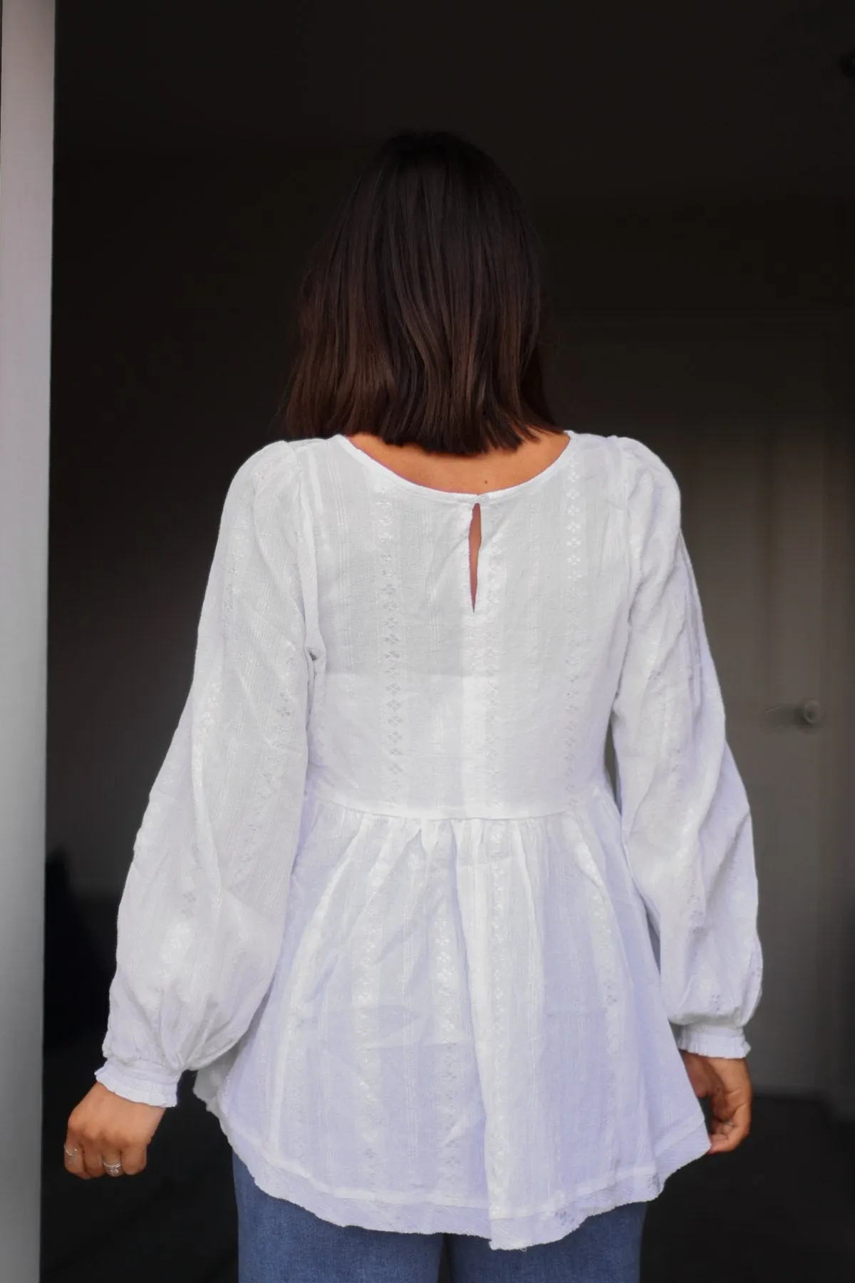 Flowy Ivory Ruffled Tunic