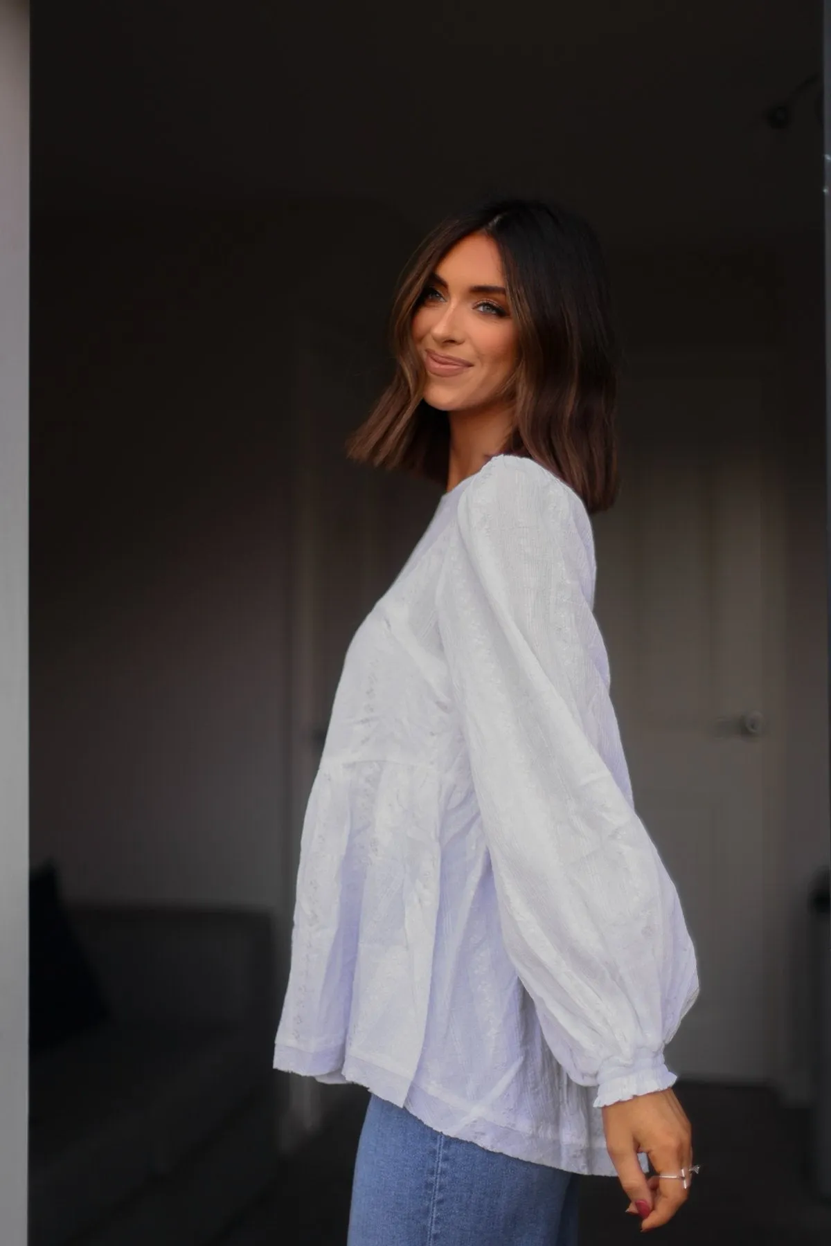 Flowy Ivory Ruffled Tunic