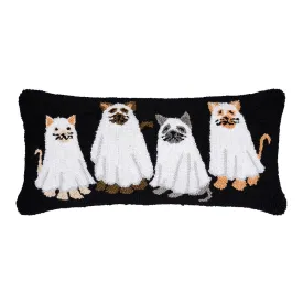 Ghost Cats Hooked Pillow