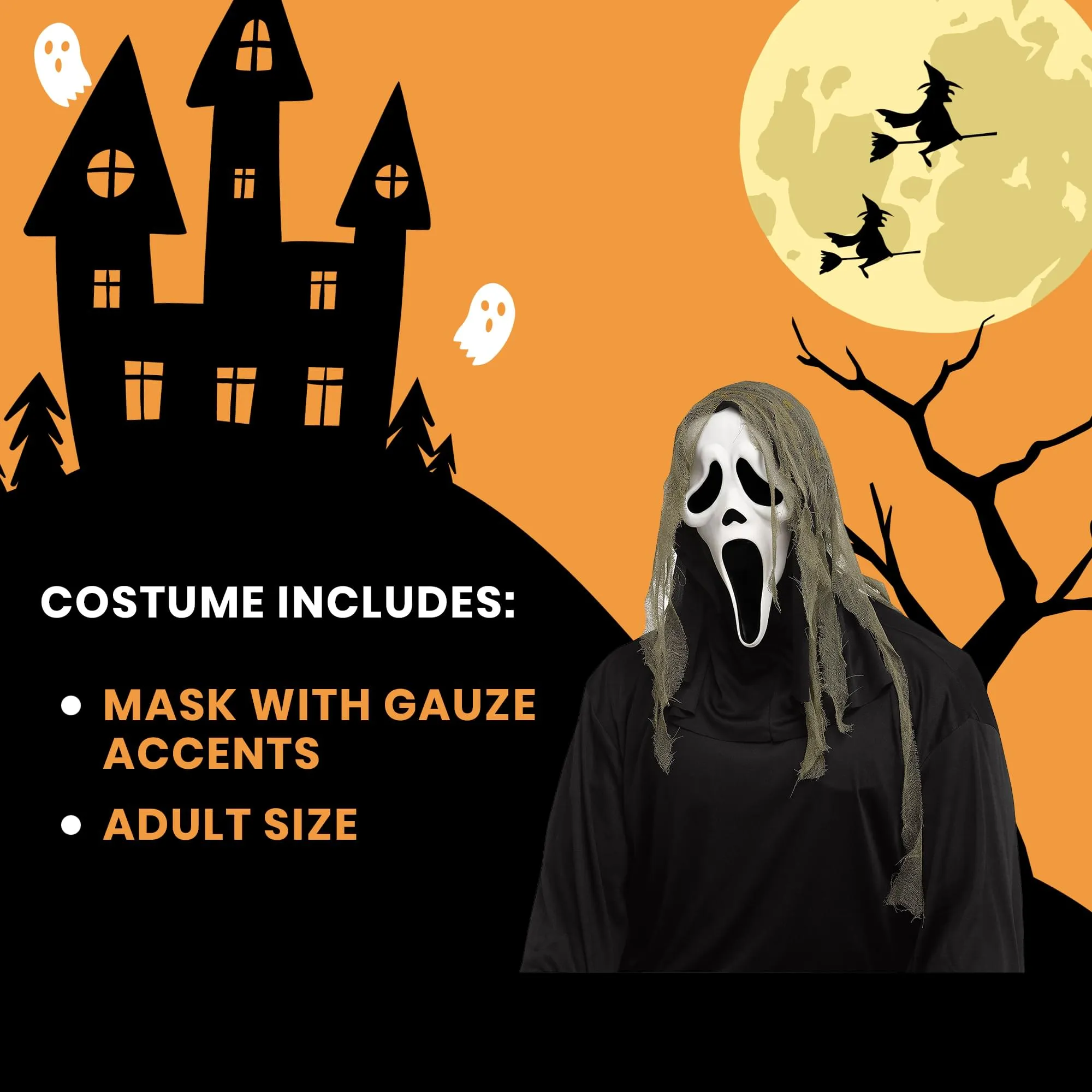 Ghost Face Crypt Creature Adult Costume Mask