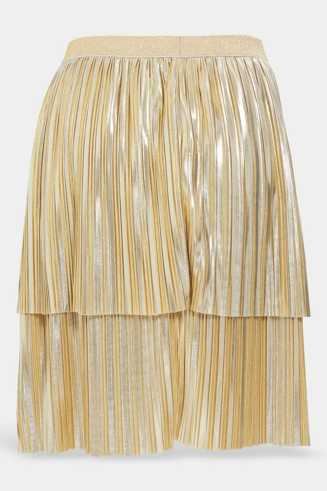 Girls Beige Pleated Skirt