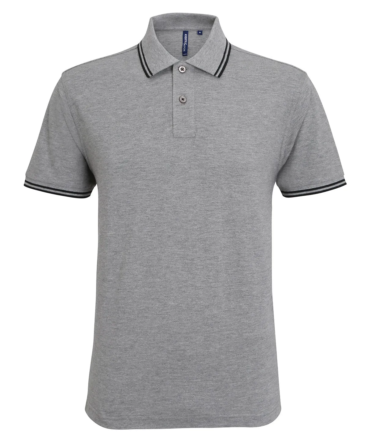 Heather Grey/Black - Men's classic fit tipped polo