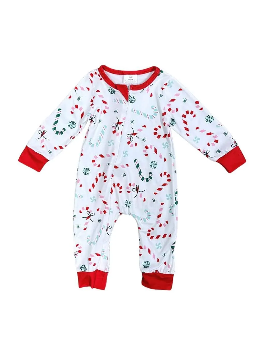 Hooked on Christmas Candy Cane Baby Romper