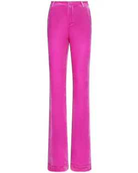 Hot Pink Velvet Flared Lane Trouser