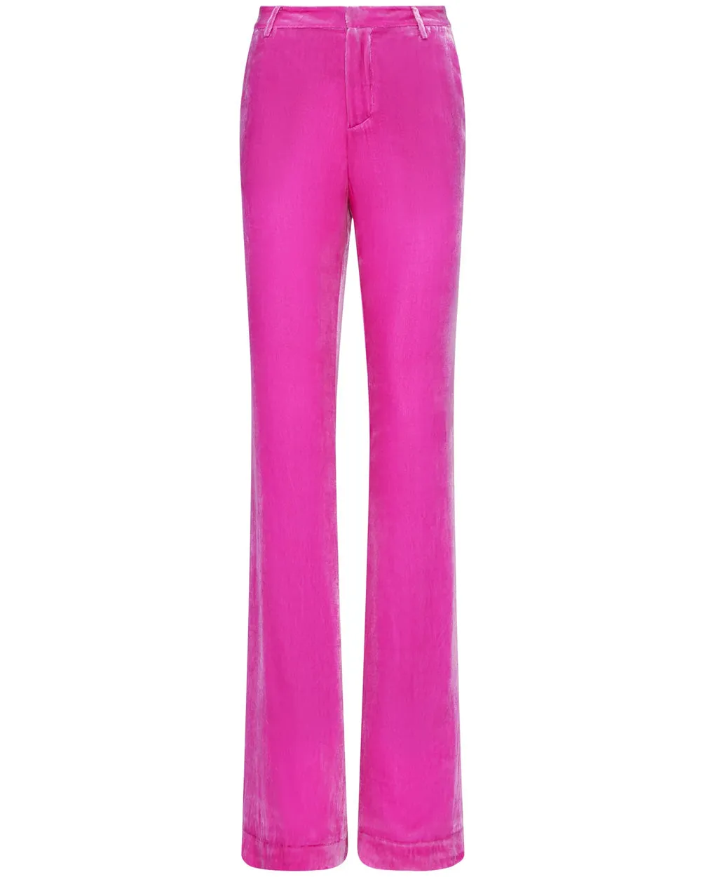 Hot Pink Velvet Flared Lane Trouser