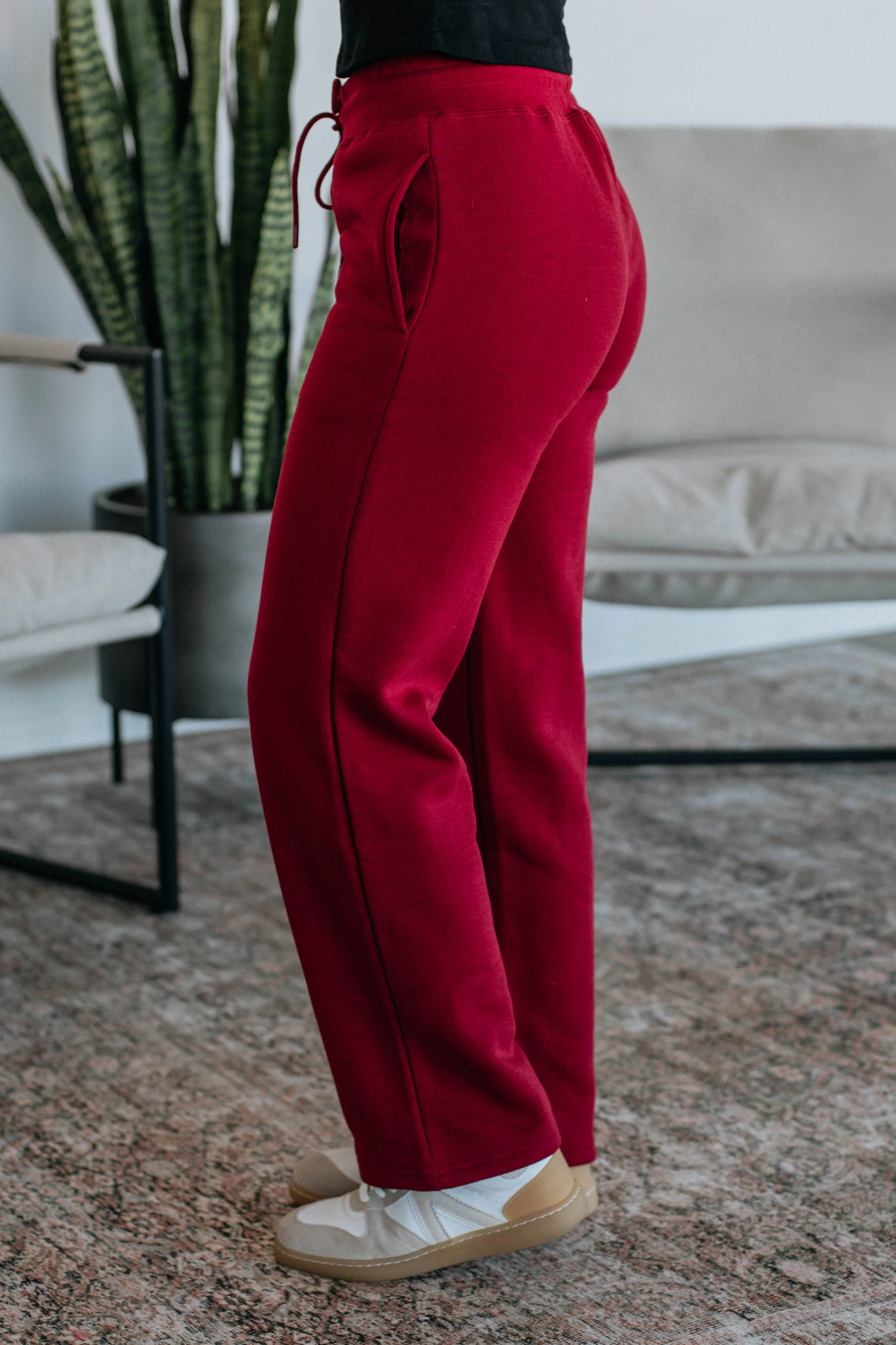 Isadora Lounge Pants - Crimson