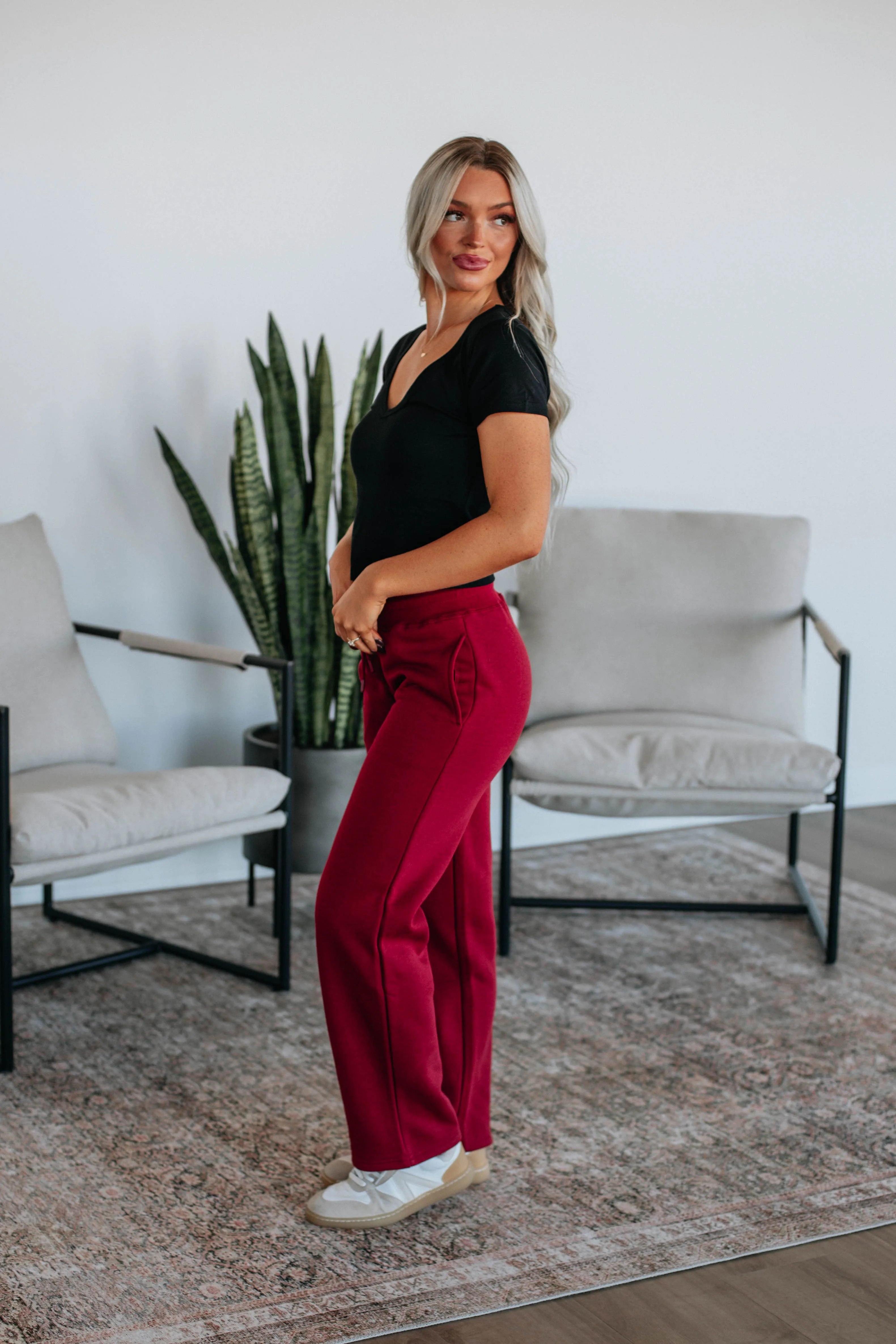 Isadora Lounge Pants - Crimson