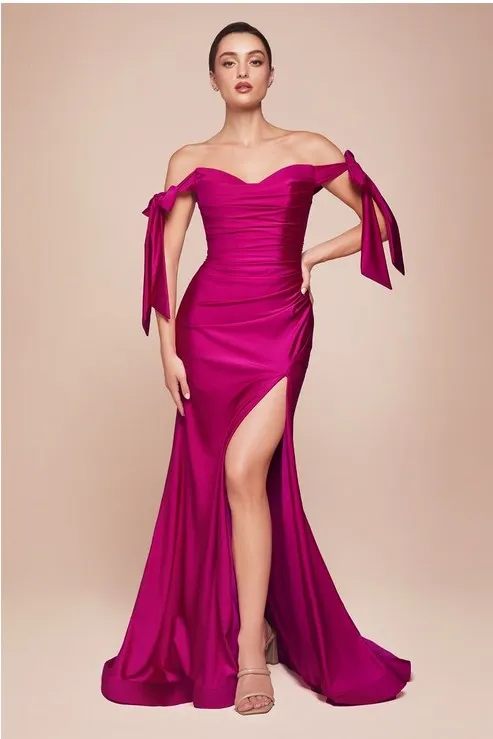 Luxury Blackberry Purple Stretch Jersey Sweetheart Gown