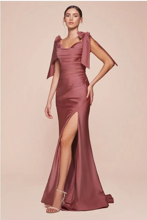 Luxury Blackberry Purple Stretch Jersey Sweetheart Gown