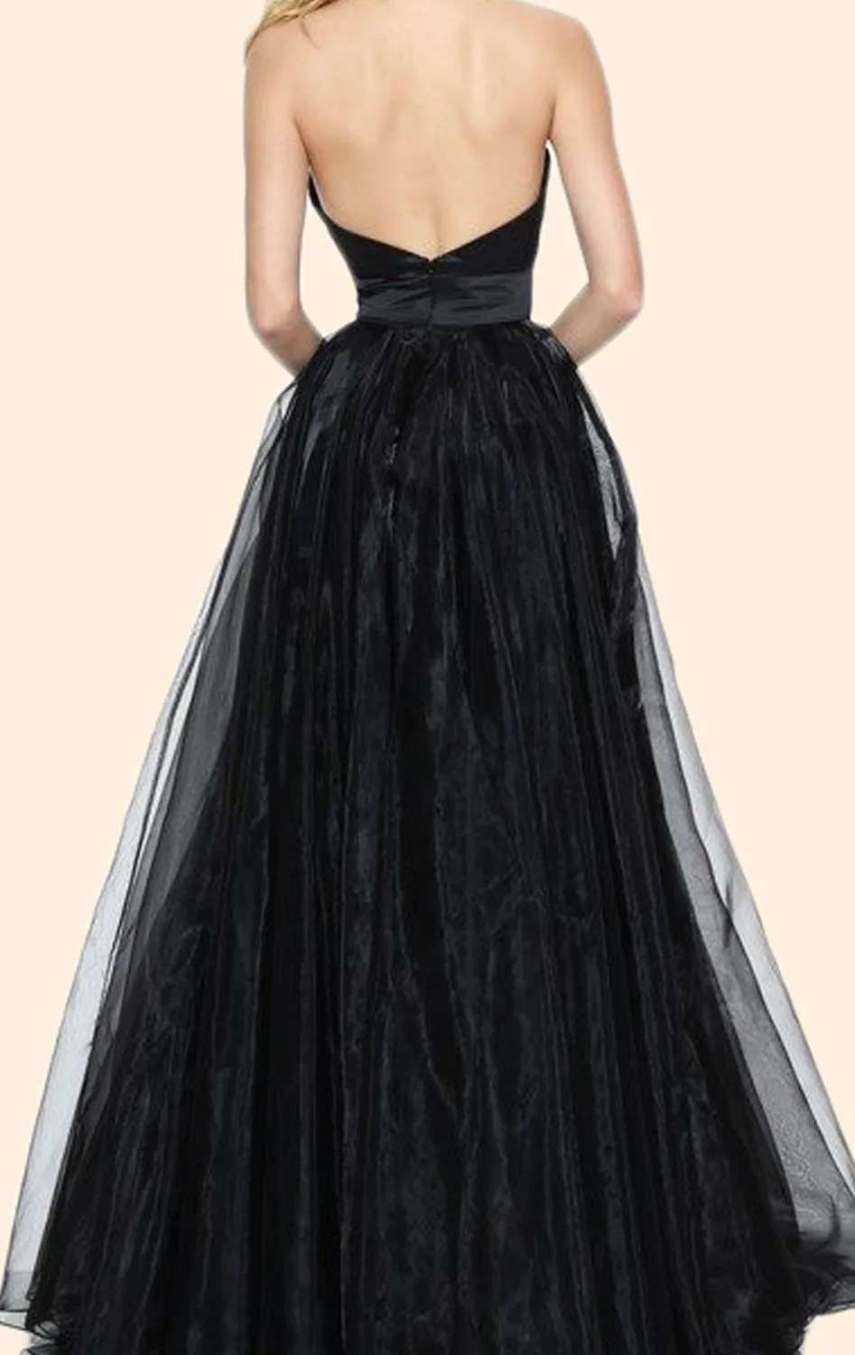 MACloth Halter V neck Black Long Prom Dress Vintage Formal Evening Gown