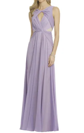 MACloth Straps Chiffon Long Lavender Formal Gown Prom Dress