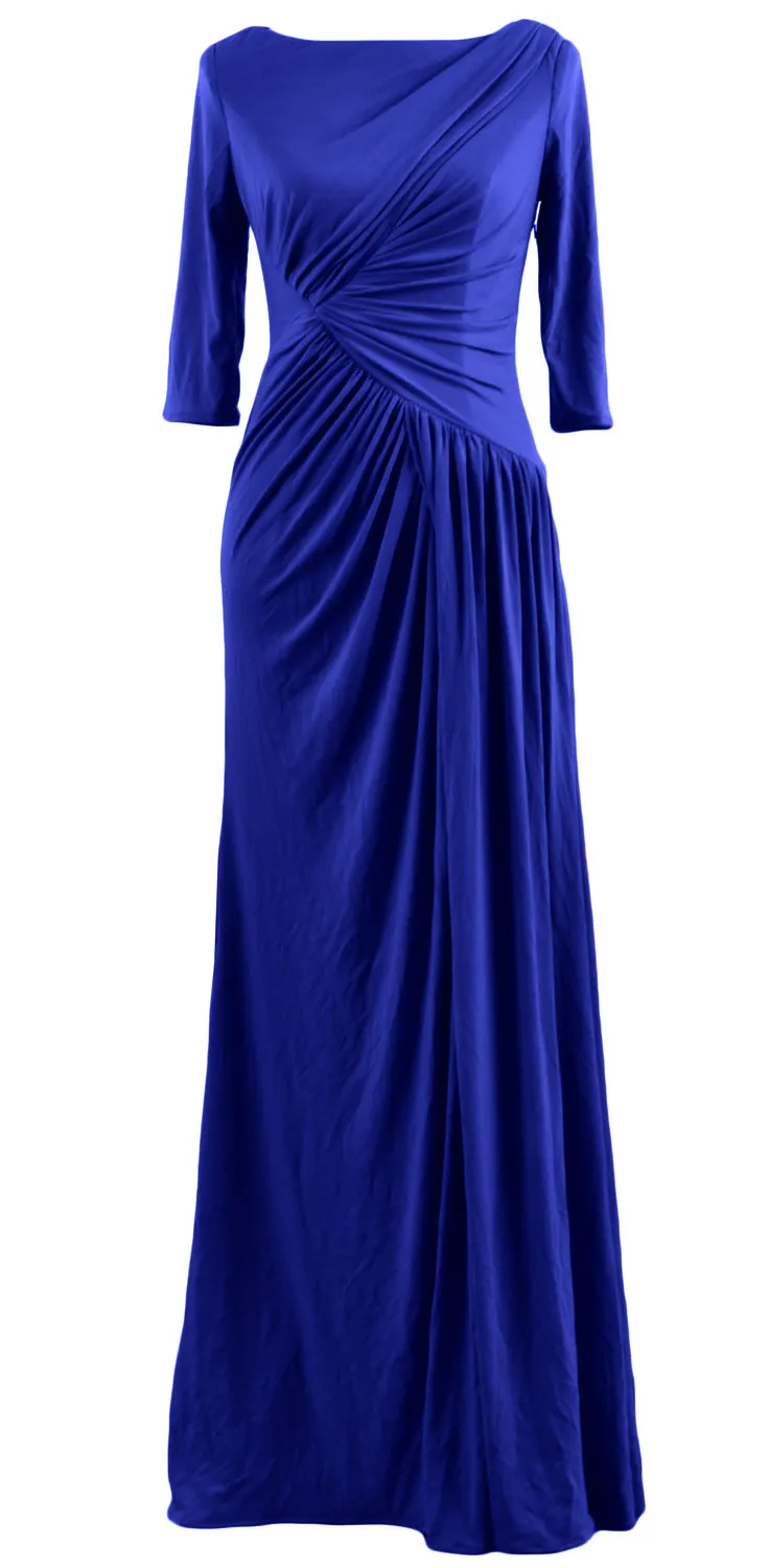 MACloth Women Mother Bride Dresses Half Sleeves Long Evening Party Formal Gown