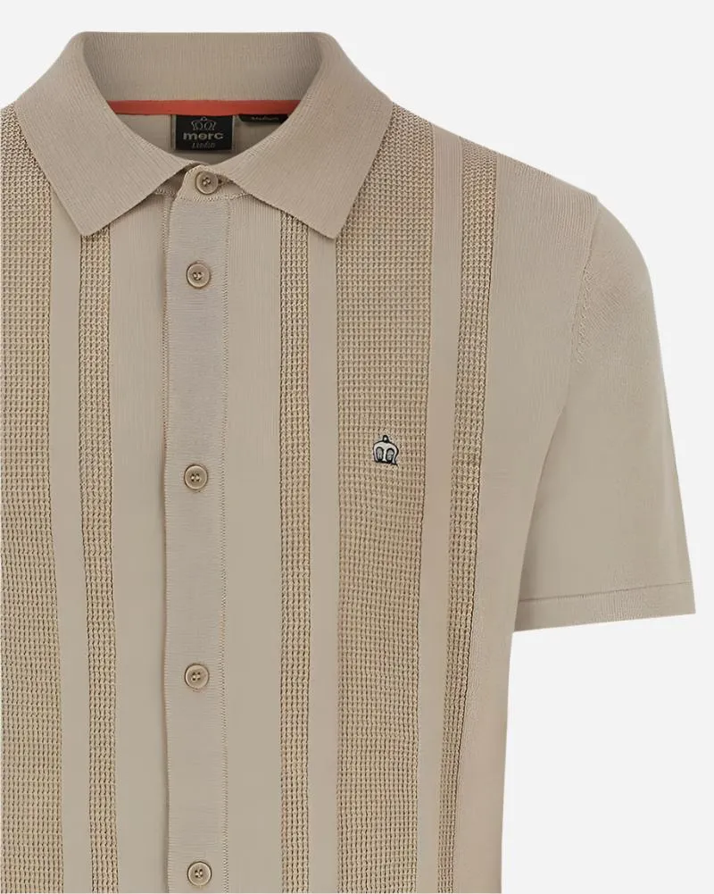 Merc ELSTED Knitted Polo Beige