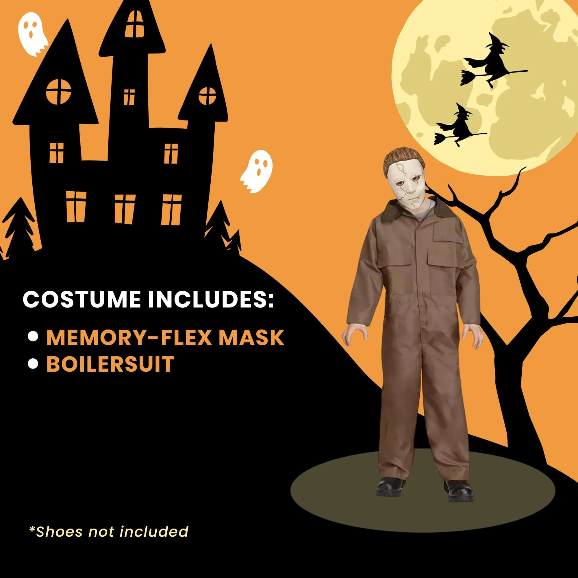 Michael Myers Costume With Memory Flex Mask Child