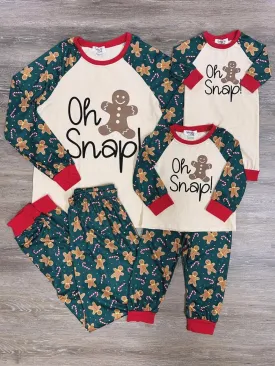 Mommy and Me - Oh Snap Gingerbread Matching Christmas Pajamas