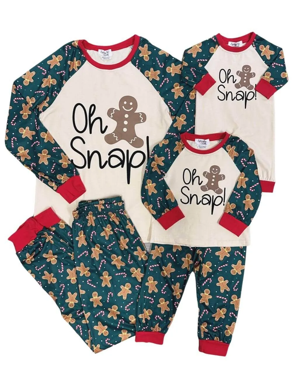 Mommy and Me - Oh Snap Gingerbread Matching Christmas Pajamas