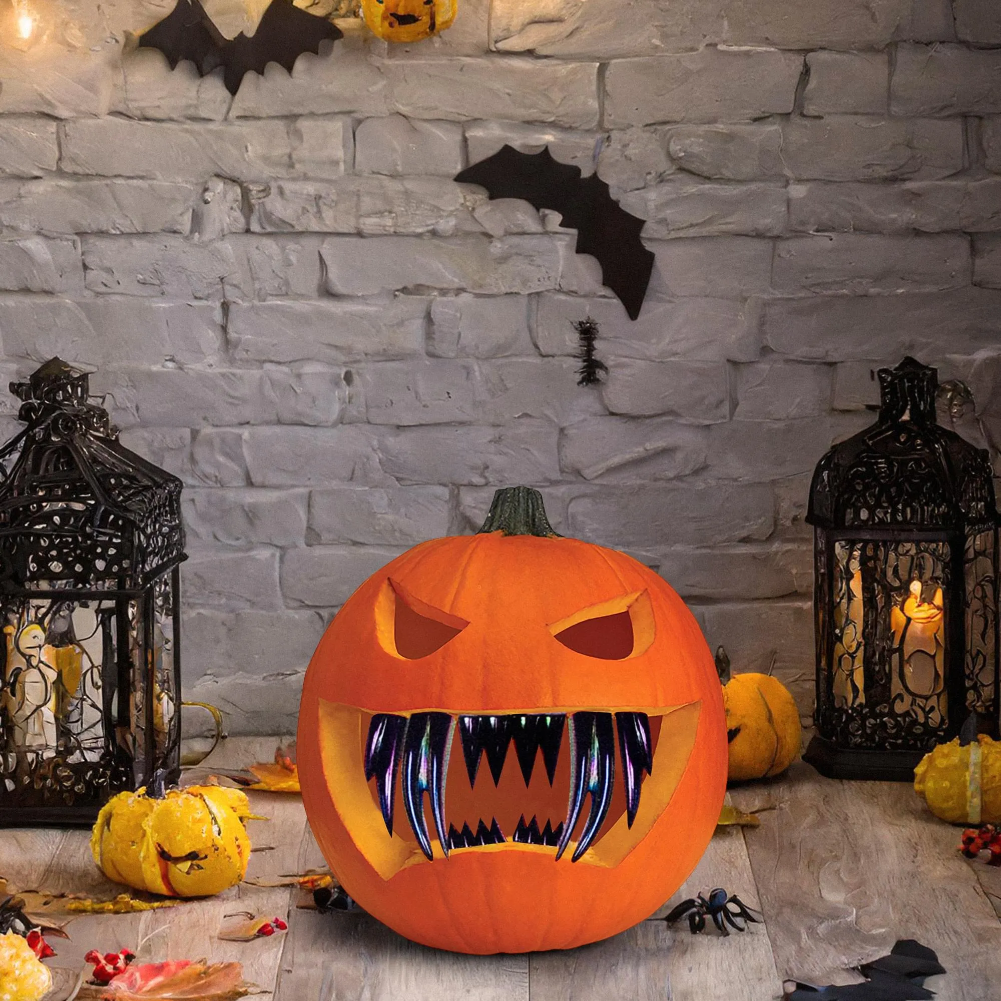 Oil Slick Pumpkin Decorating Teeth | Fangs