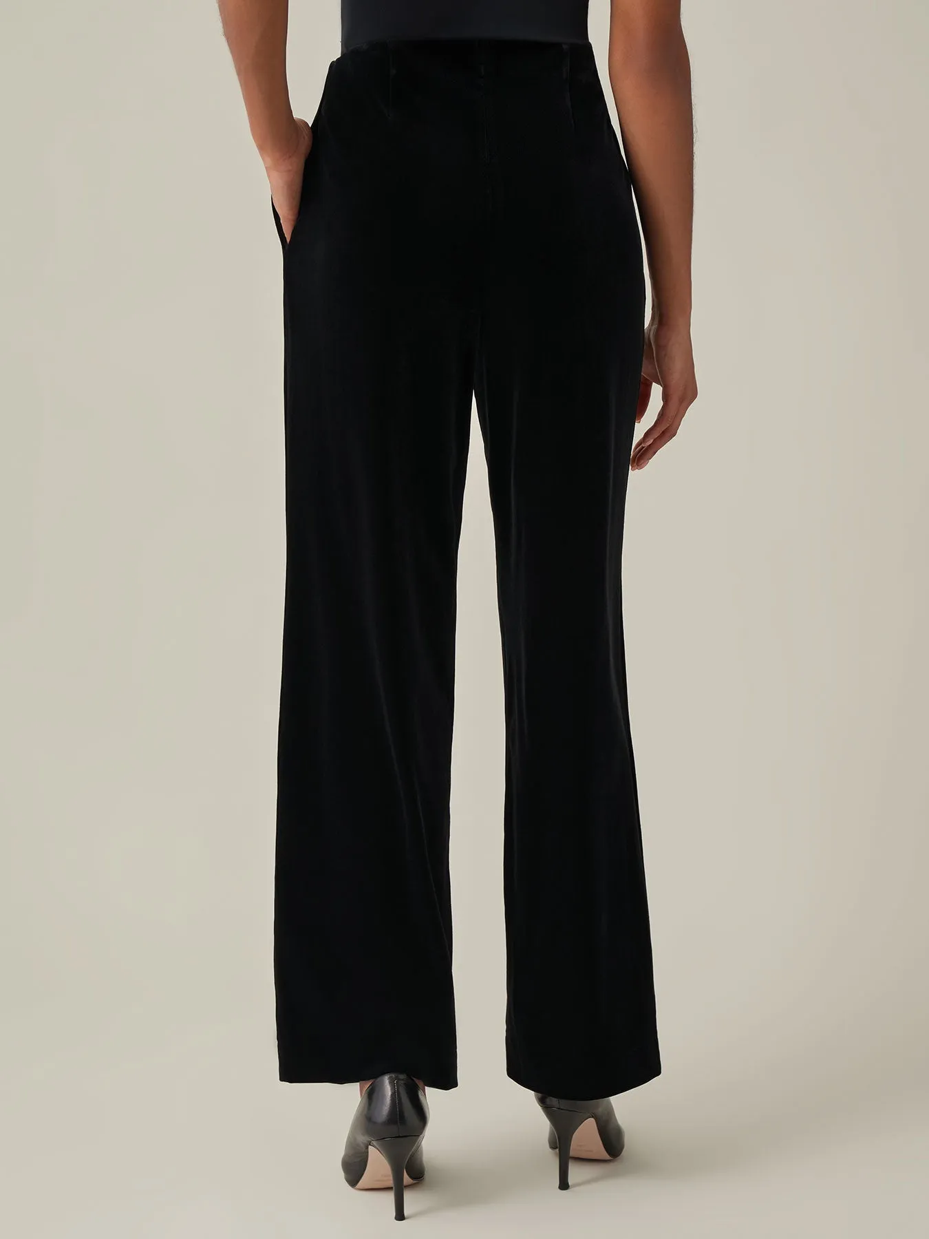 Plus Pull-On Wide Leg Pant, Velvet