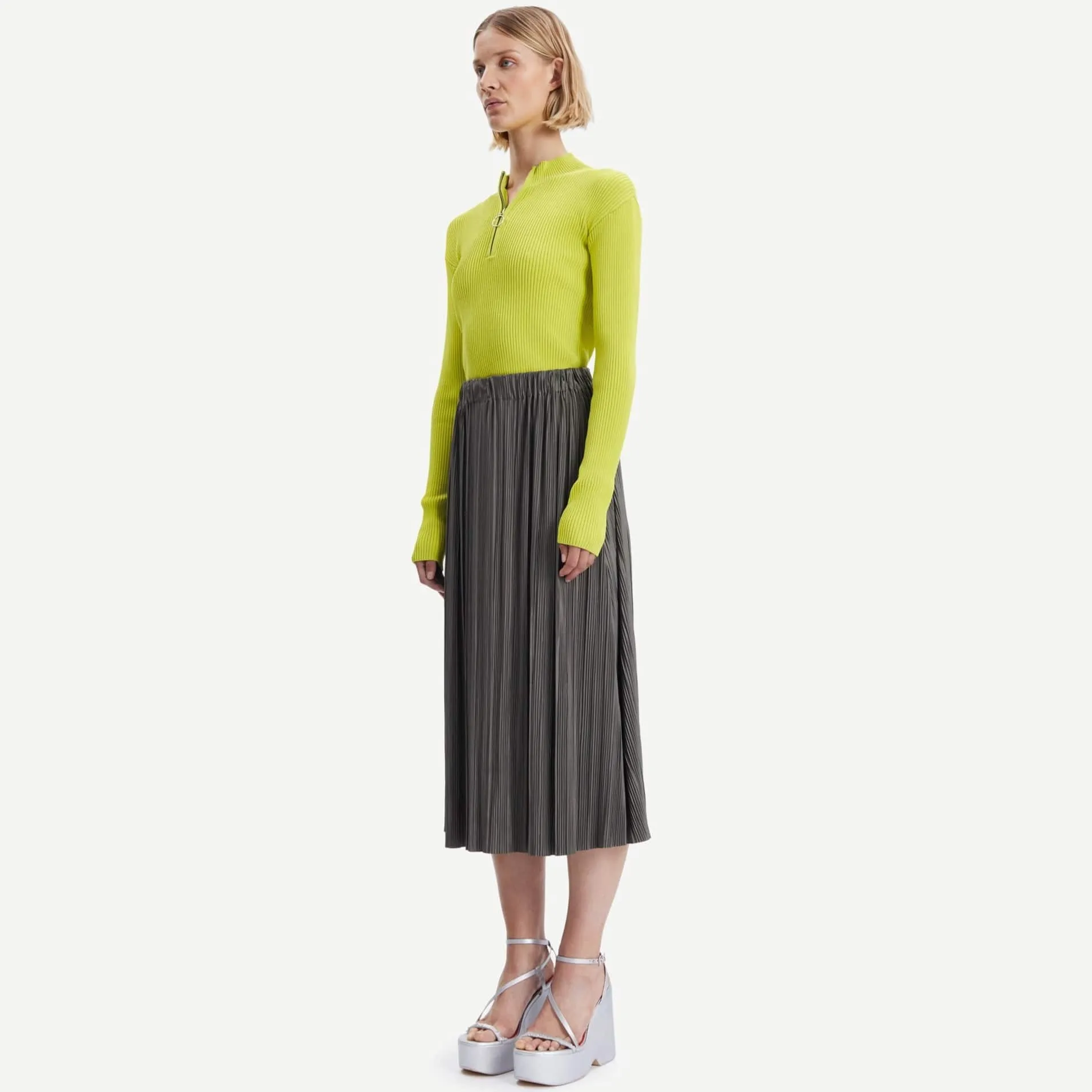 Samsøe Samsøe Uma Midi Skirt Dark Brindle