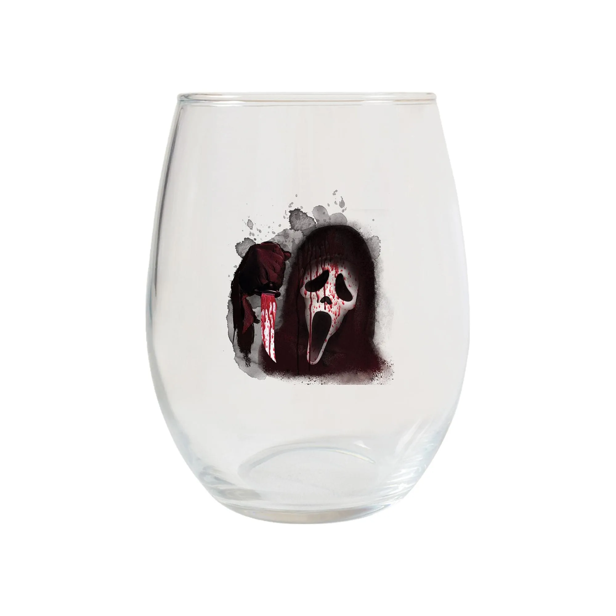 Scream Ghost Face Glass Wine Tumbler Set of 4