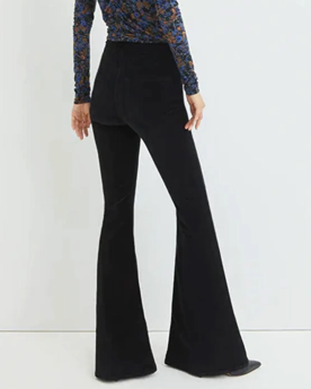 Sheridan Bell Bottom Pant in Black Velvet