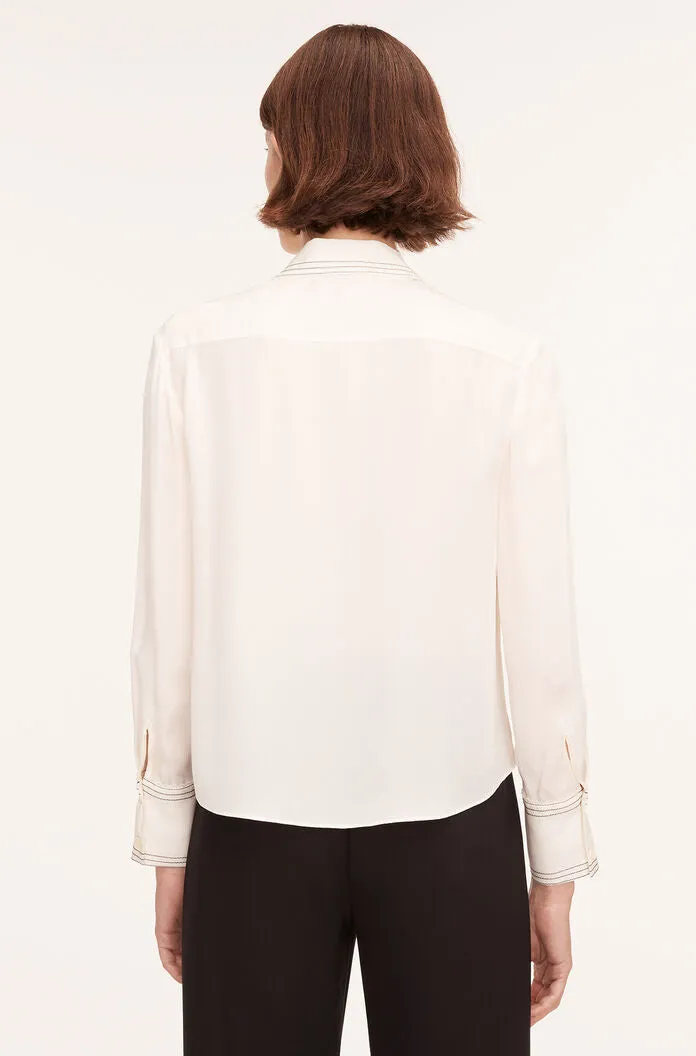 Silk Pleated Blouse - Snow