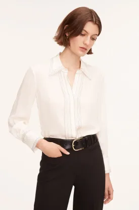 Silk Pleated Blouse - Snow