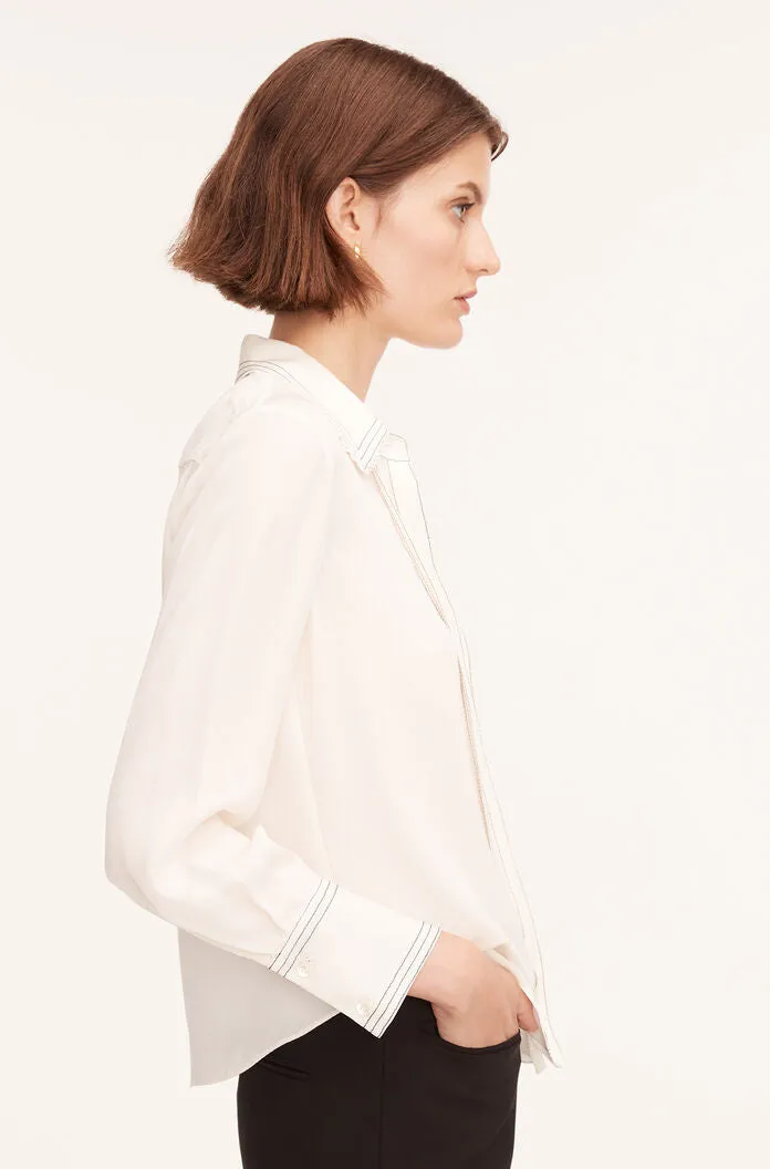 Silk Pleated Blouse - Snow