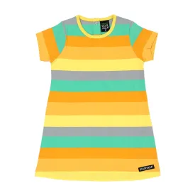 Sunset Multi Stripe Short Sleeve Dress