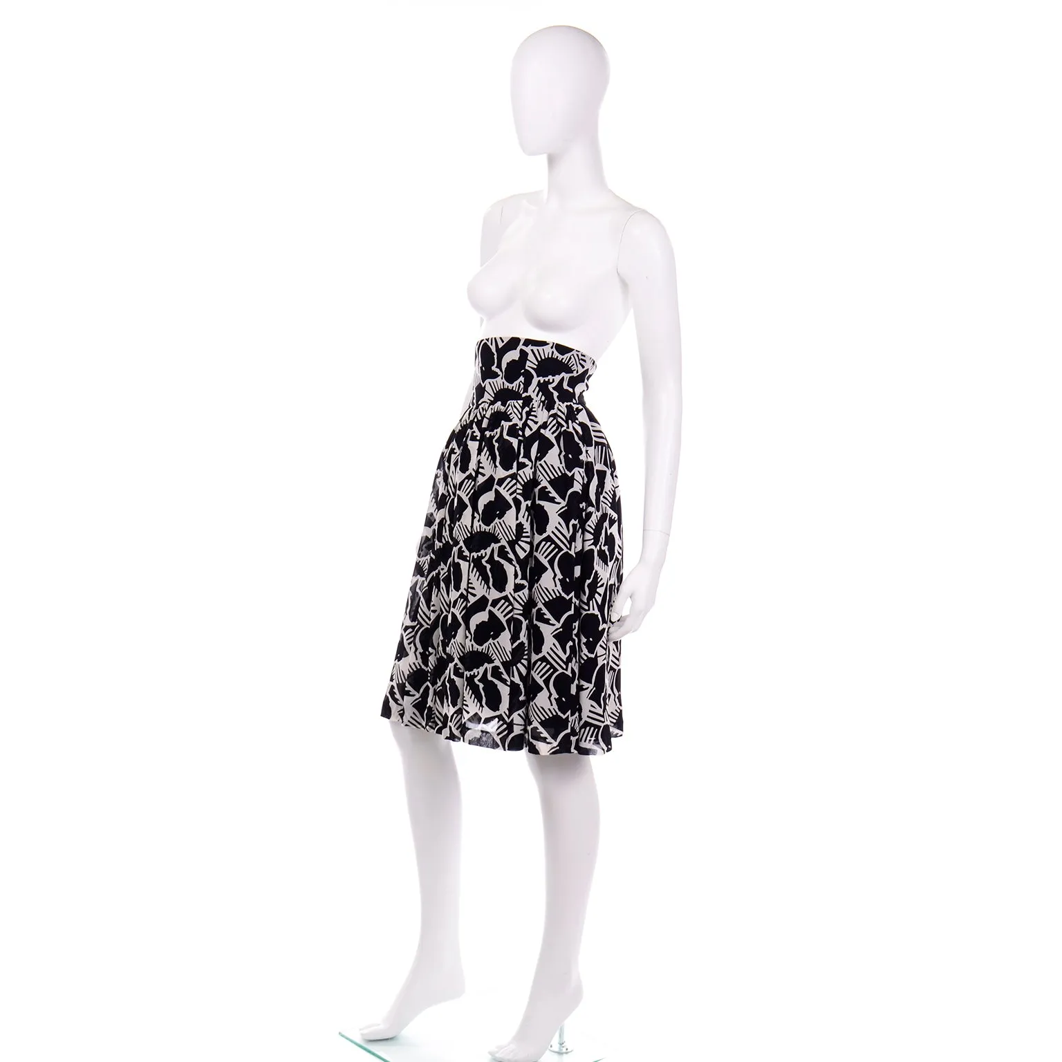 Vintage Karl Lagerfeld Black & White Self Portrait High Waist Skirt