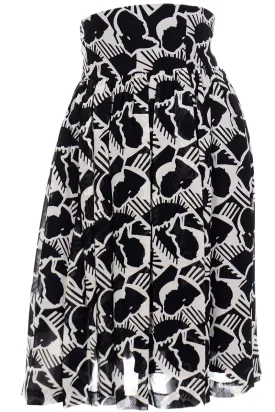 Vintage Karl Lagerfeld Black & White Self Portrait High Waist Skirt